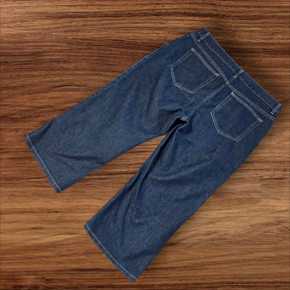L.L. BEAN Dark Denim Long Shorts Plus Size